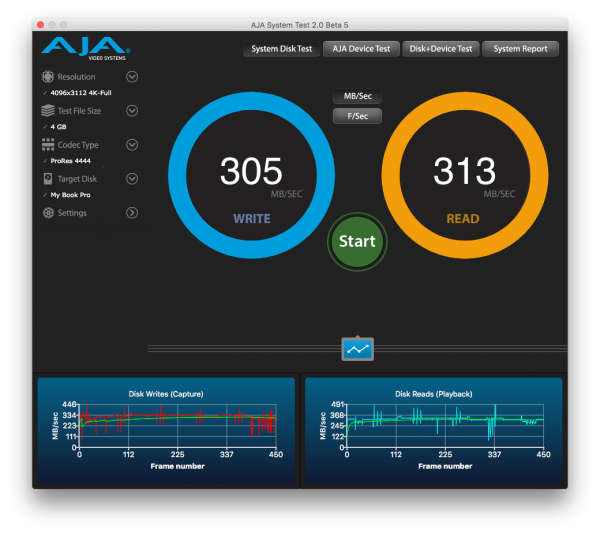 WD My Book Pro nerdvana Aja Test