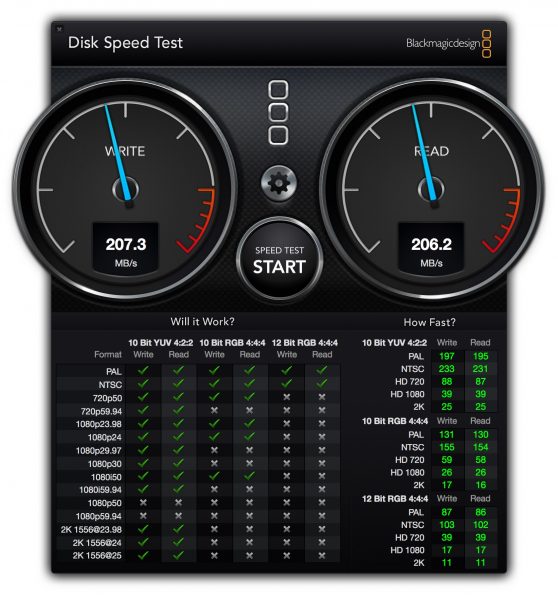 Toshiba MC04 nerdvana Blackmagic Disk Speed Test