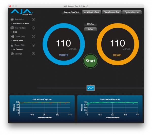 WD My Passport nerdvana AJA System Test