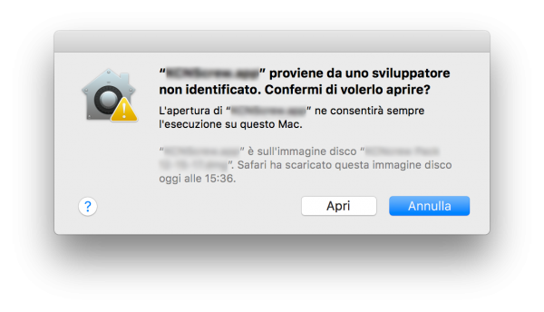 Aprire app di terze parti macOS High Sierra Conferma nerdvana