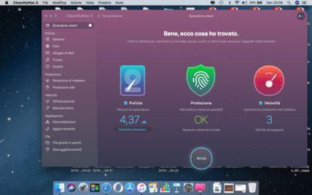 CleanMyMac X scansione completata nerdvana